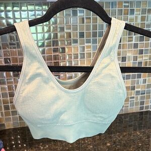 Aerie Light Green Ribbed Sports Bra